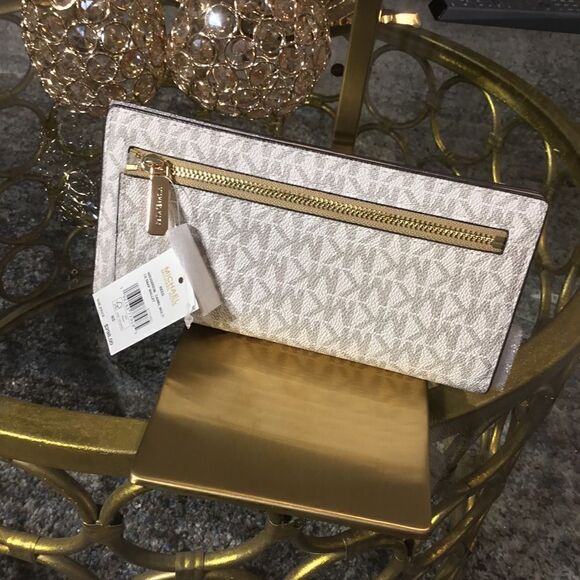 MICHAEL KORS SIGNATURE TOTE LAPTOP COLOR BLOCK AND WALLET SET - Picture 10 of 12